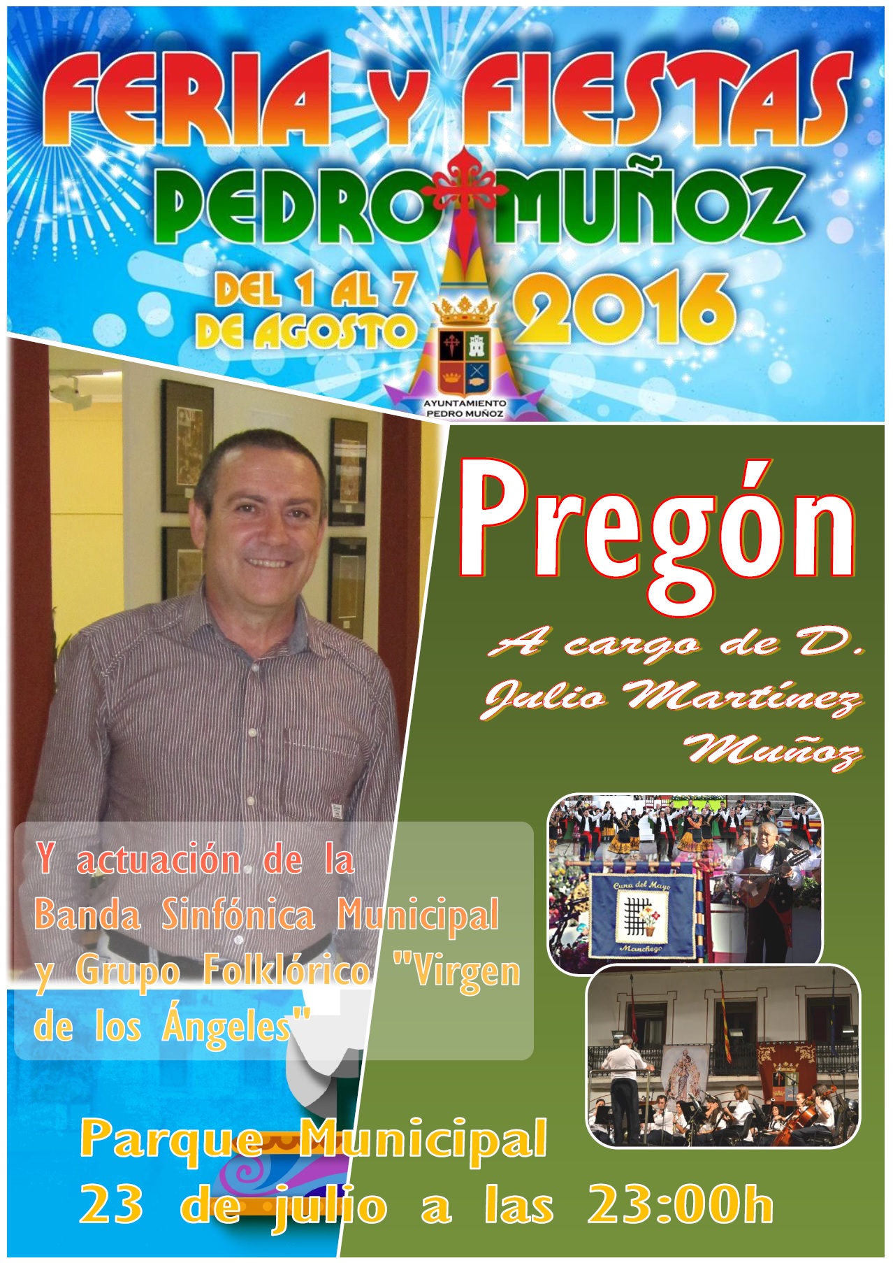Cartel del pregón de la feria de Pedro Muñoz 2016