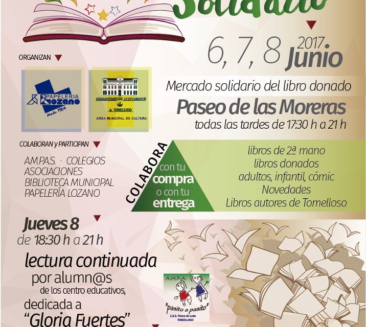 Del 6 al 8 de junio se celebrará en Tomelloso la II Feria del Libro Solidario organizada por el área de Cultura