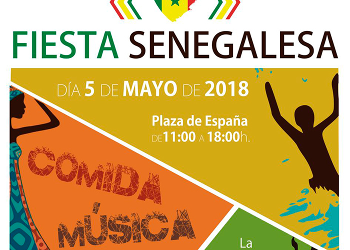 Fiesta senagelesa en la Plaza de España el día 5 de Mayo