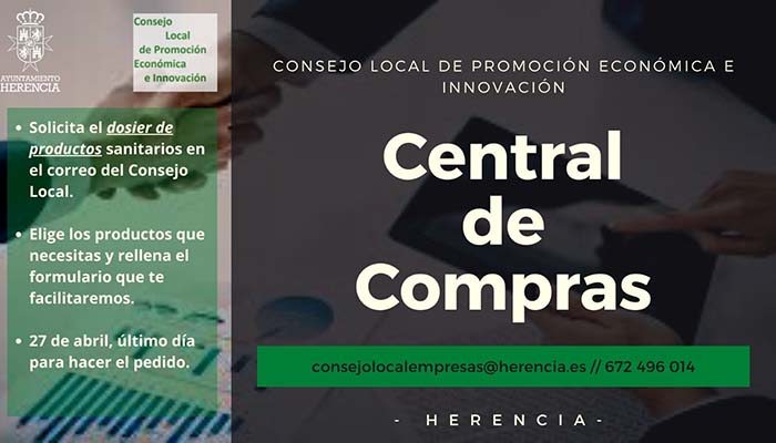 El Consejo Local de Promoción Económica e Innovación de Herencia pone en marcha una “central de compras” de material sanitario para empresas y autónomos