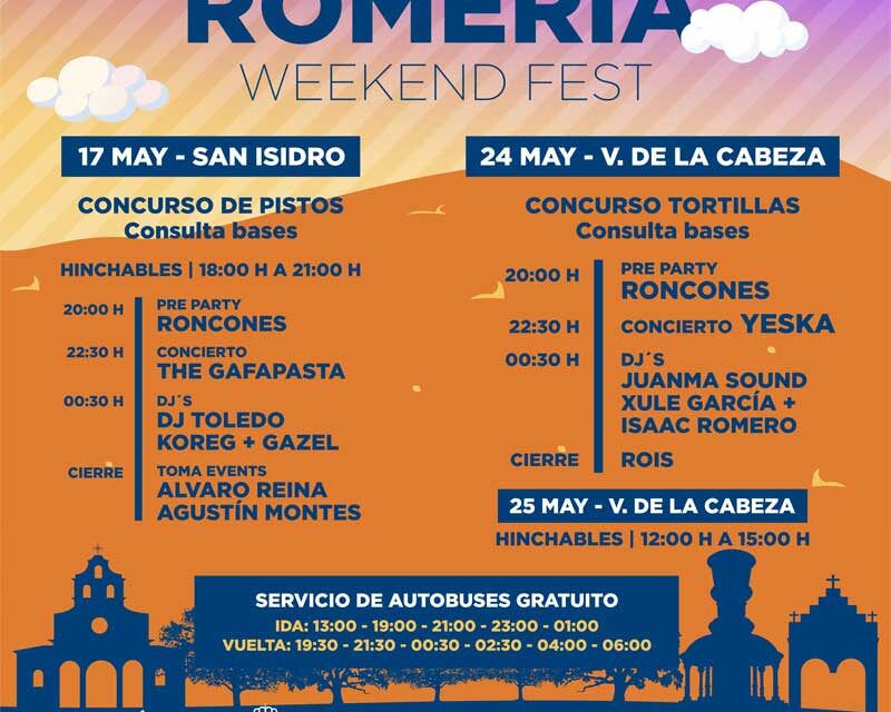 Nuevas ediciones de la Romería ‘Weekend Fest’ con multitud de actividades y novedosas jornadas gastronómicas