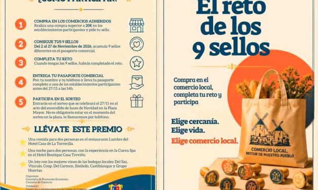 Campo de Criptana impulsa el comercio local con la campaña “El reto de los 9 sellos”